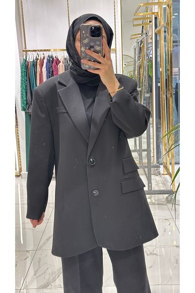 She Olive Double Button Blazer Jacket