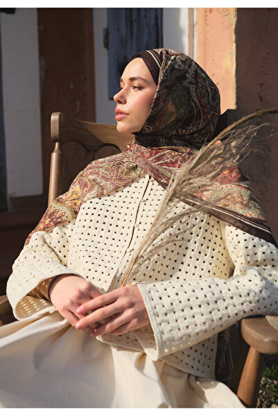 Fresh DARK BOHEMY DESEN İPEK KREP ŞAL ACI KAHVE