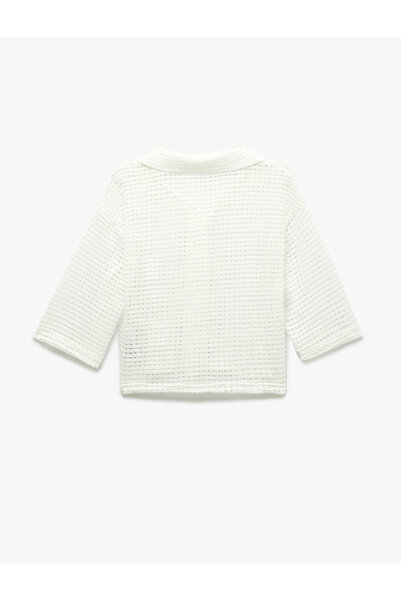 Koton Comfortable Fit Buttoned Short Sleeve Shirt Collar Mesh T-Shirt