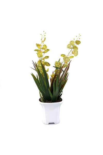 Ella Home Italia Aranjament cu Flori Artificiale, Summer, Galben, 45cm - Galben, Plastic, 45cm
