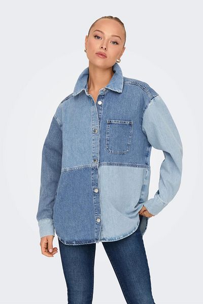 ONLY 15325563   Onlsanına Ls Rework Ovs Dnm Shirt Cro Cămașă de jeans pentru femei