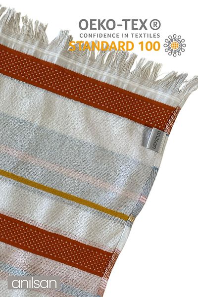 Anılsan Sunset Stripe Detail Πετσέτα θαλάσσης 100% βαμβάκι 50x80