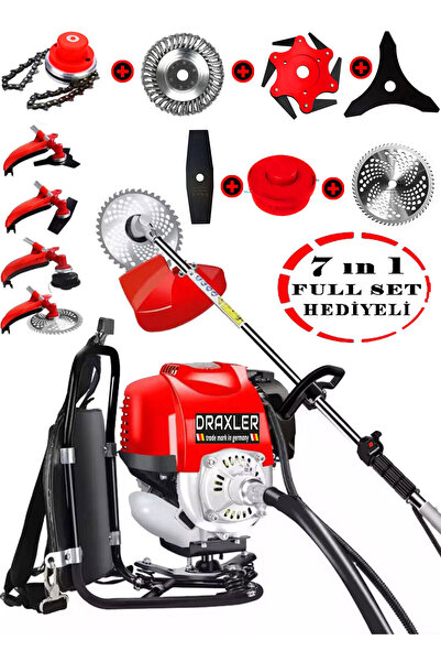 Pro Draxler Germany DX-9001 7 İN 1 Sırt Tipi Benzinli Motorlu Ot Çalı Tırpanı...