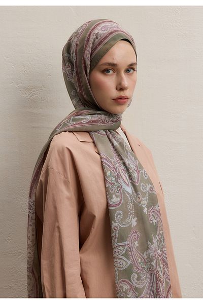 Fresh Luna Insignia Silk Shawl Earth Color