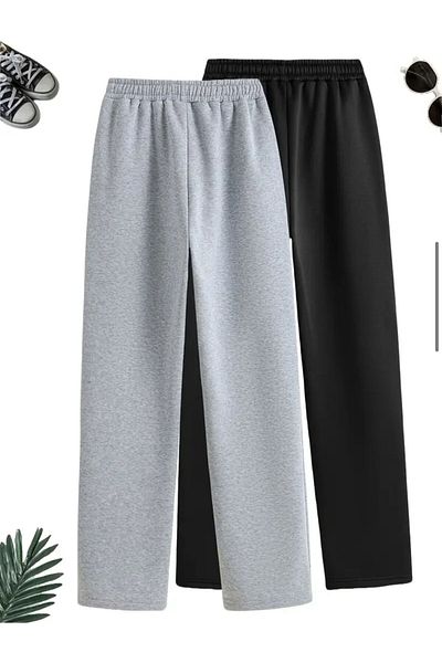GERLAY δύο unisex μαύρο γκρι ίσιο παντελόνι