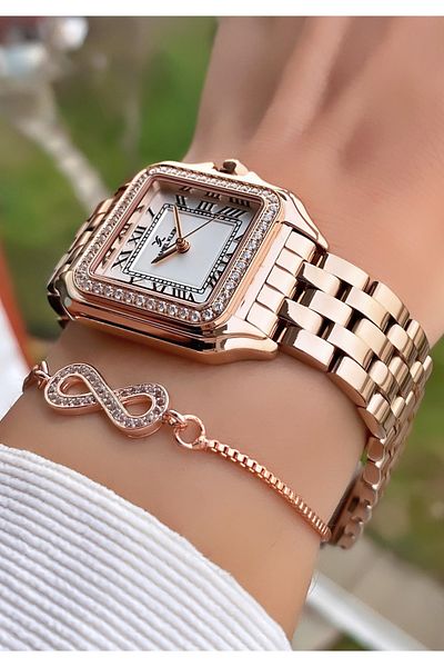 Daniel Klein Brand Rose Gold Color Waterproof Women's Wristwatch - With Bracelet Gift