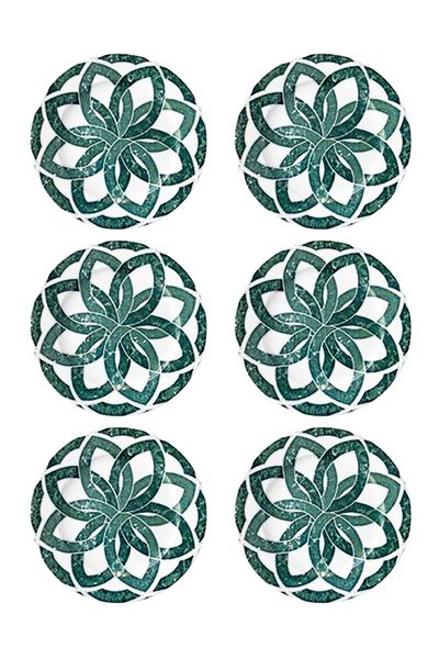 Porland Hedera 6 Piece Flat Plate Set 20 Cm