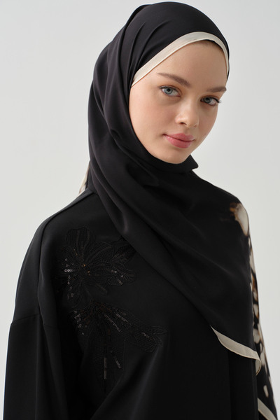 Tuğba Aplike Dantel Üzeri İşlemeli Gömlek - Siyah