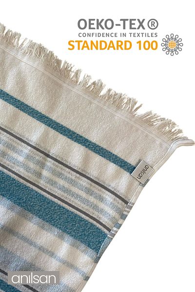 Anılsan Πετσέτα θαλάσσης Infinite Blue Line Detail 100% Βαμβάκι 50x80