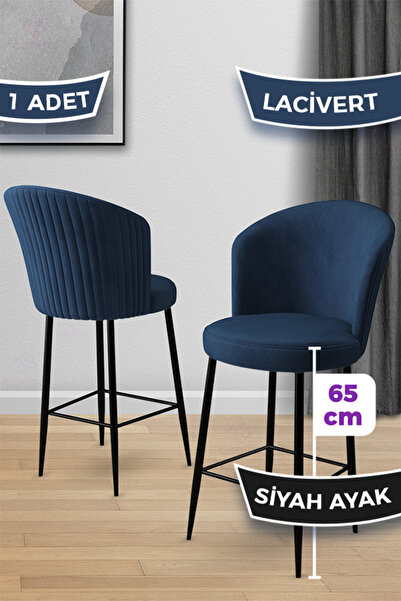 Canisa Alte Serisi 1 Adet 65 Cm Lacivert Ada Mutfak Bar Sandalyesi Babyface K...