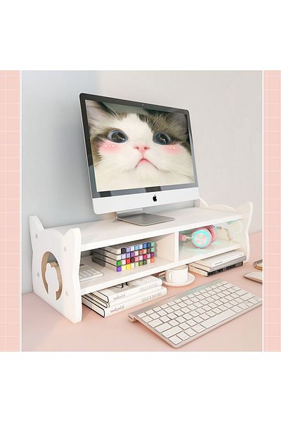 KidLe Desktop Organizer Monitor Stand Office Heightened Base Neck Protection Shelf