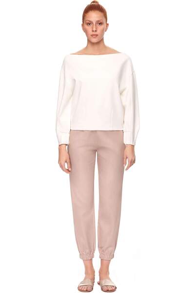 QUO Parantez Kollu Kısa Sweatshirt