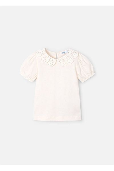 MAYORAL Tricou pentru fetiță cu guler din dantelă 3055