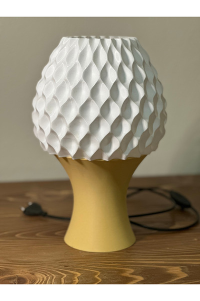 Home Şık Ve Dekoratif Abajur Masa Üstü Lambader- Sütlü Kahverengi