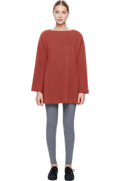 QUO Dokuma Detaylı Yırtmaçlı Sweatshirt