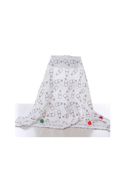 Eazy Kids طقم قماط ومريلة من الشاش العضوي من إيزي كيدز - مقاس XL - زجاجة حليب