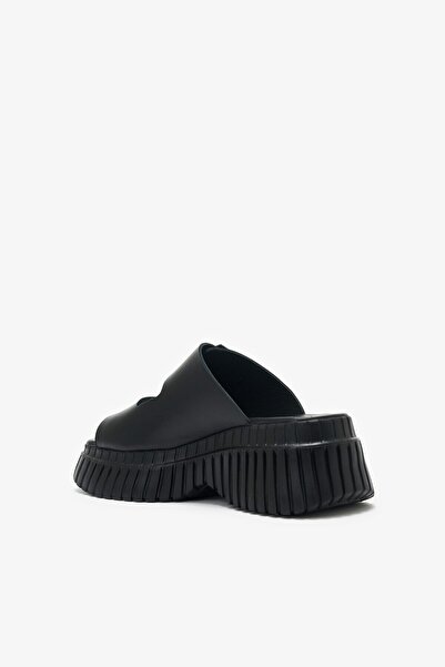 Louis Cardy Banto Black Genuine Leather Women's Slippers