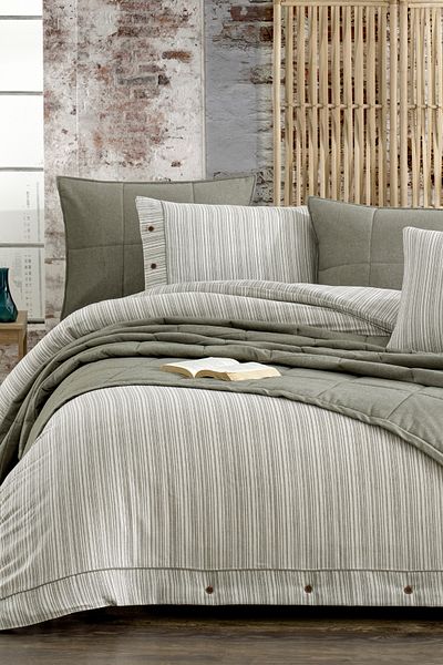 ZEBRA CASA Olive Single Bedspread Set