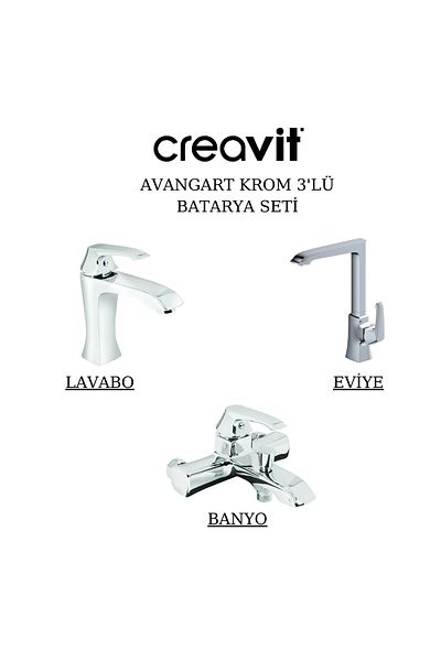 Creavit Avant-Garde Faucet Set - 3-Piece Bathroom, Sink, Sink