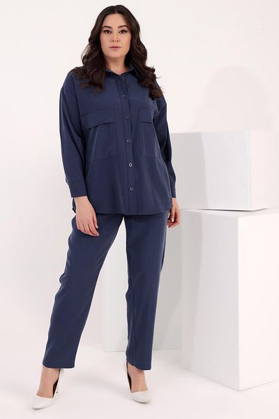 Metpoint Trend42Plus Plus Size Indigo Elastic Waist Pants