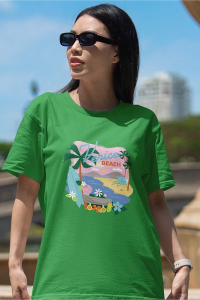 SUNFREE Popular Trend Venice Beach Printed Women's Oversize Tshirt