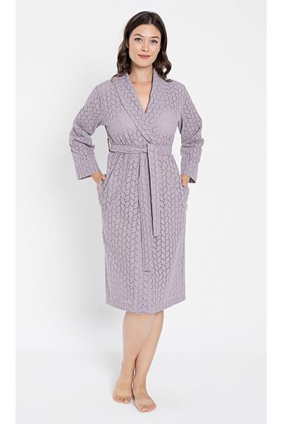 Nuşa Size Embroidered Bamboo Cotton Dressing Gown
