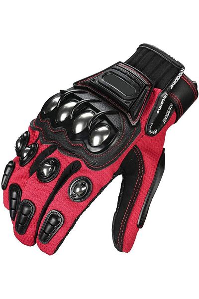 Generic Motorcycle Gloves , Full Finger Motorbike Gloves Anti-slip Outdoor Hard Knuckle Leather Gloves