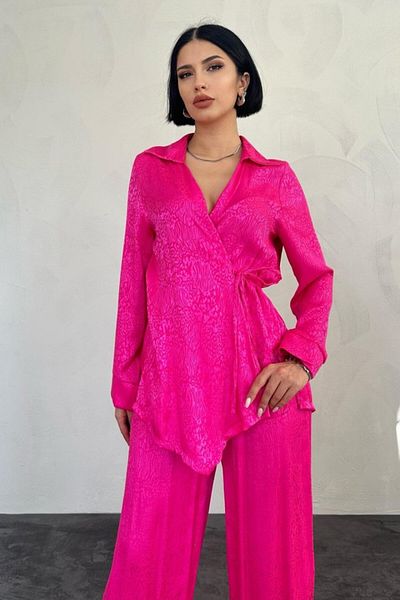 COTTONLAB Fuchsia Jacquard Piping Set