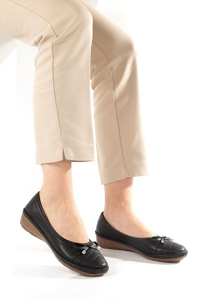 akay ayakkabı Laser, Bow Detail; Wedge Heel Comfort Casual Daily Walking Women's Shoes