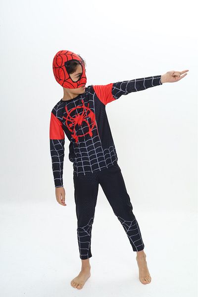 TURKUAZ KIDS Висококачествен комплект пижама Spi Muscle Child Mask Black Spiderman