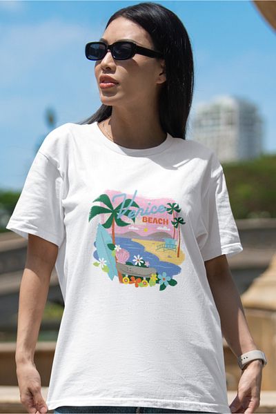 SUNFREE Popular Trend Venice Beach Printed Women's Oversize Tshirt