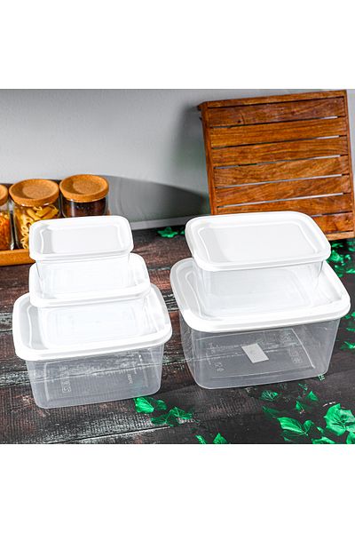 ROYALFORD Pack of 5 Containers, 400 ml, 700 ml, 1200 ml, 1800 ml, 2900 ml