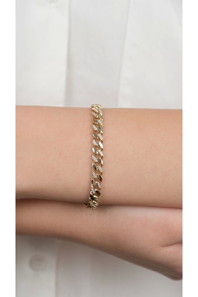 Arpaş 14 Ayar Altın Taşlı Gurmet Zincir