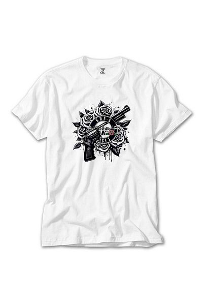 Z zepplin Λευκό μπλουζάκι με λογότυπο Guns N Roses Guns