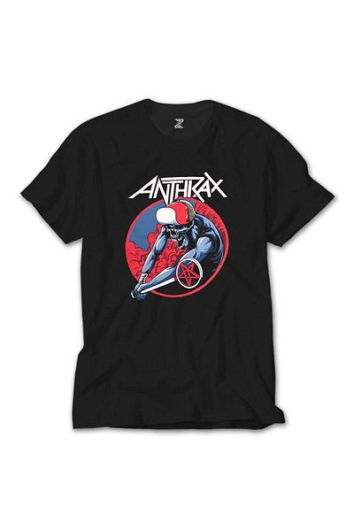 Z zepplin Μαύρο T-shirt Anthrax Pentagram