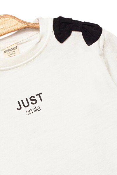 Divonette Дівчачий светр 100% бавовна, екрю, з бантиком - Зручний одяг для дівчаток