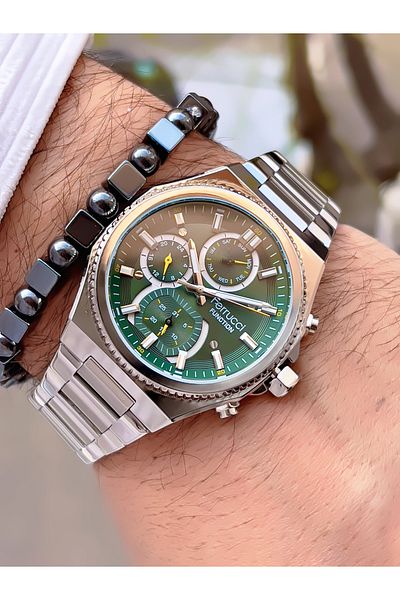 Ferrucci Men's Wristwatch with Steel Cord Function 3 Atm Waterproof with 2 Years Warranty+Bracelet as a Gift