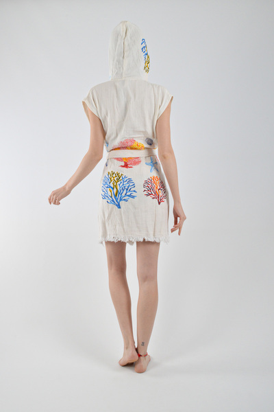 REİNA TEKS Vestă cu glugă - Bumbac, Vultur cu model, Unisex, Aplicabilă pentru copii