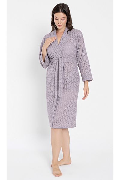 Nuşa Size Embroidered Bamboo Cotton Dressing Gown