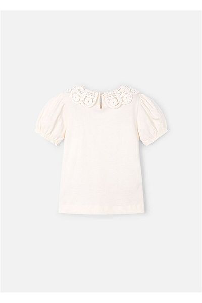 MAYORAL Tricou pentru fetiță cu guler din dantelă 3055