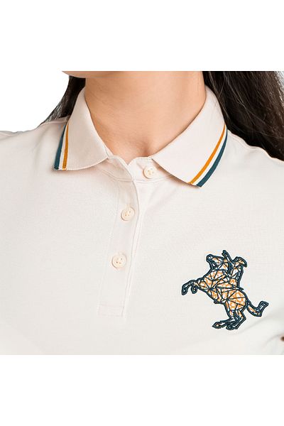 Giordano Women's Slim Fit Napoleon Embroidery Polo