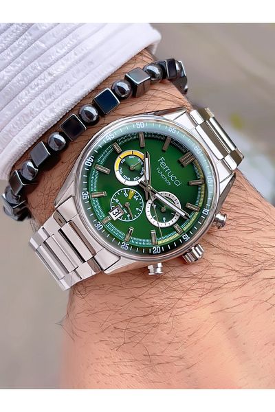 Ferrucci Men's Wristwatch with Steel Cord Function 3 Atm Waterproof with 2 Years Warranty+Bracelet as a Gift