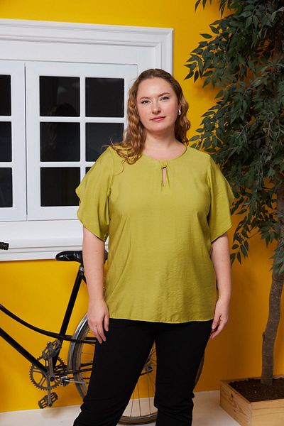 RMG Plus Size Blouse - with Collar and Collar