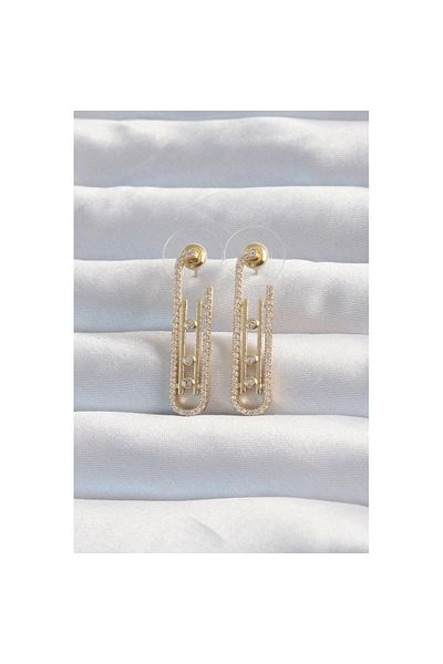 Skygo Brass Gold Color Zircon Stone Messika Earrings - Tj-Bkp9174