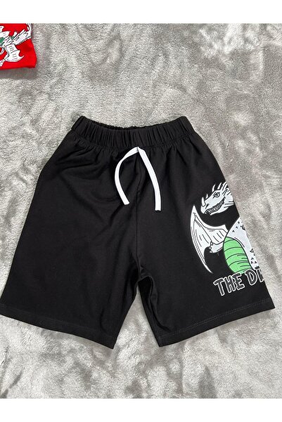 NEWKİDS 3-4-5-6 Years Old Boy's Suit with Printed Shorts