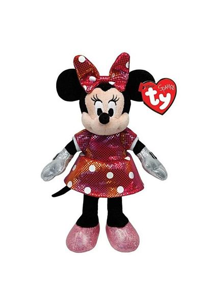 TY Beanie Boos Lucesturg  Sparkle Sesli Peluş Minnie Mouse Rainbow 21 Cm New