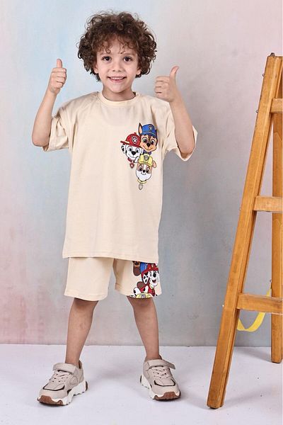 Arya Nisa Kids ΣΕΤ ΑΓΟΡΙΚΟ ΣΤΑΜΠΑ 100% ΒΑΜΒΑΚΙ ΚΟΝΤΟΜΑΝΙΚΙ ΣΟΡΤΣ