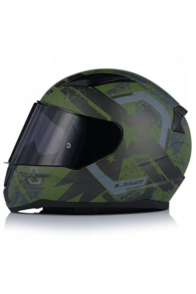 LS2 RAPID II THUNDER BIRDS MAT YEŞİL MOTOSİKLET KASKI SİYAH CAMLI