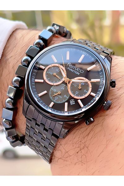 Ferrucci Men's Wristwatch with Steel Cord Function 3 Atm Waterproof with 2 Years Warranty+Bracelet as a Gift