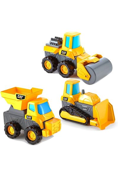 Cat Construction Mix and Match Deluxe Preschool Vehicle Construction Set
